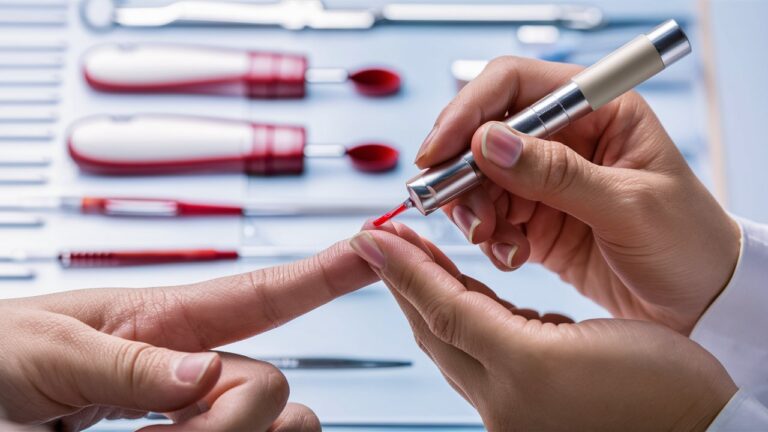 Diabetic Supplies Lancet Use and Blood Sampling